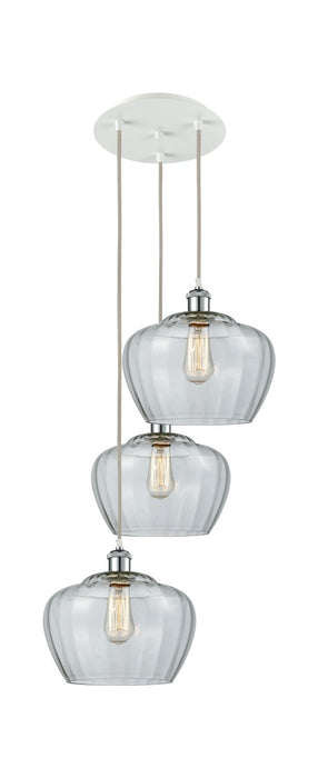 Innovations 113B-3P-WPC-G92-L LED Pendant, White Polished Chrome