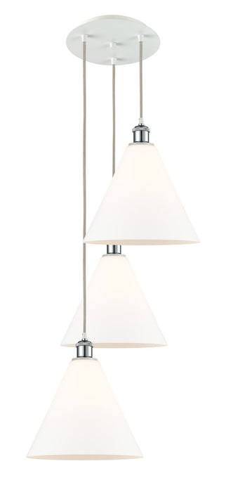 Innovations 113B-3P-WPC-GBC-121 LED Pendant, White Polished Chrome