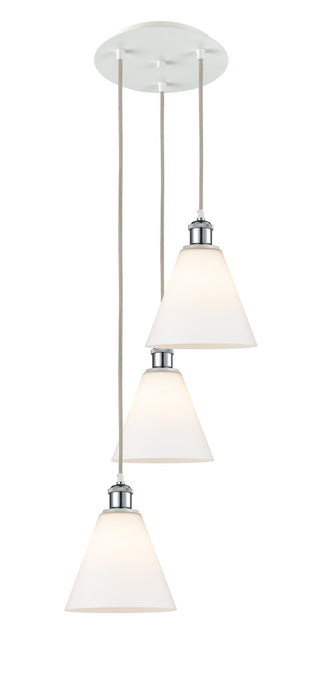 Innovations 113B-3P-WPC-GBC-81 LED Pendant, White Polished Chrome