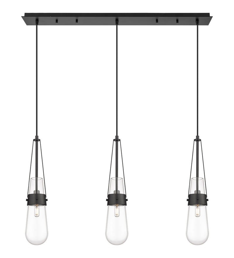 Innovations 123-452-1P-BK-G452-4CL LED Linear Pendant, Matte Black