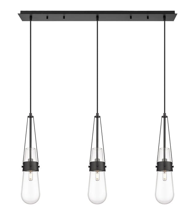Innovations 123-452-1P-BK-G452-4CL LED Linear Pendant, Matte Black