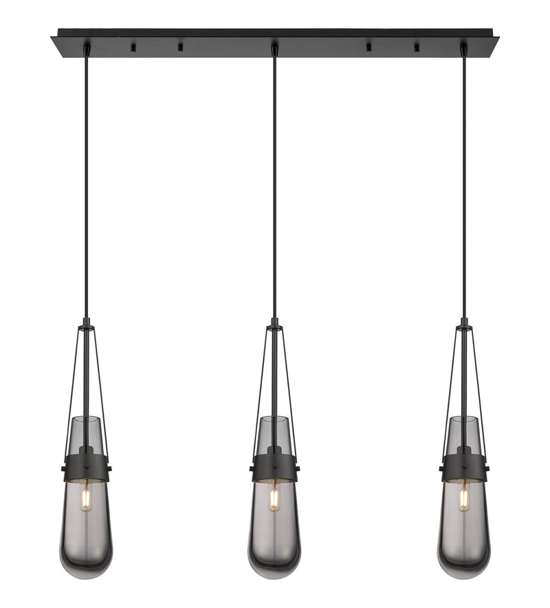 Innovations 123-452-1P-BK-G452-4SM LED Linear Pendant, Matte Black