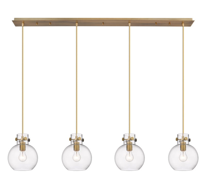 Innovations 124-410-1PS-BB-G410-8CL Nine Light Linear Pendant, Brushed Brass