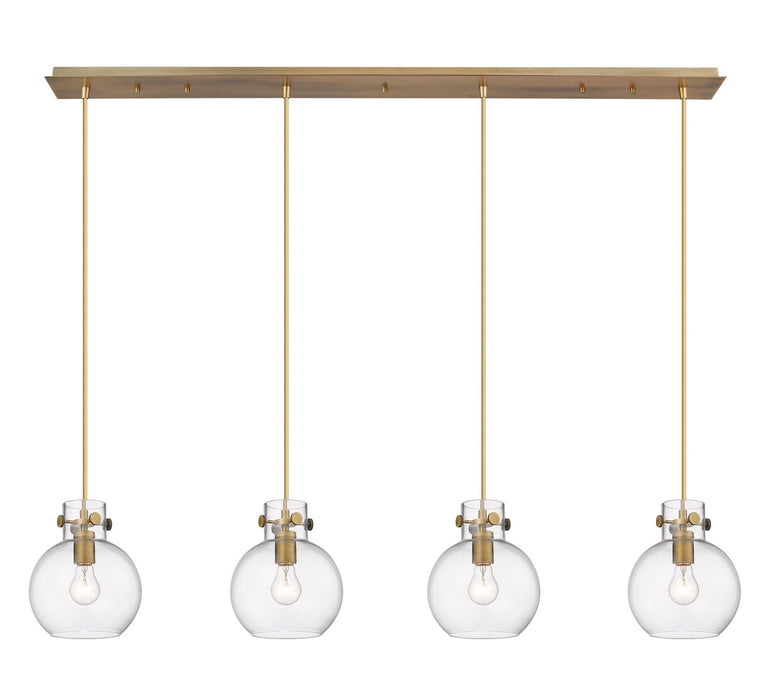 Innovations 124-410-1PS-BB-G410-8CL Nine Light Linear Pendant, Brushed Brass