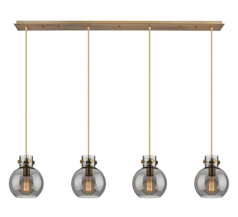 Innovations 124-410-1PS-BB-G410-8SM Five Light Linear Pendant, Brushed Brass