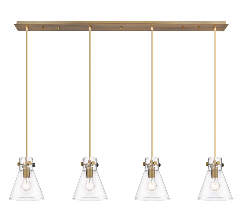 Innovations 124-410-1PS-BB-G411-8CL Two Light Linear Pendant, Brushed Brass