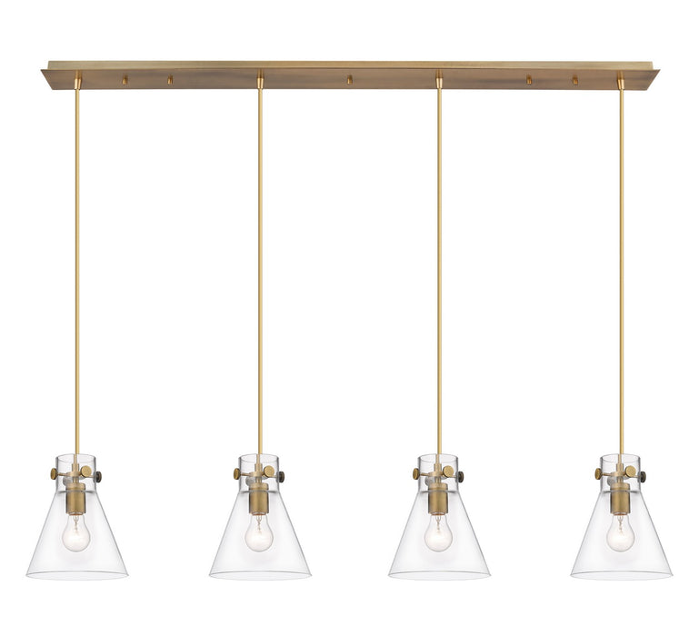 Innovations 124-410-1PS-BB-G411-8CL Two Light Linear Pendant, Brushed Brass
