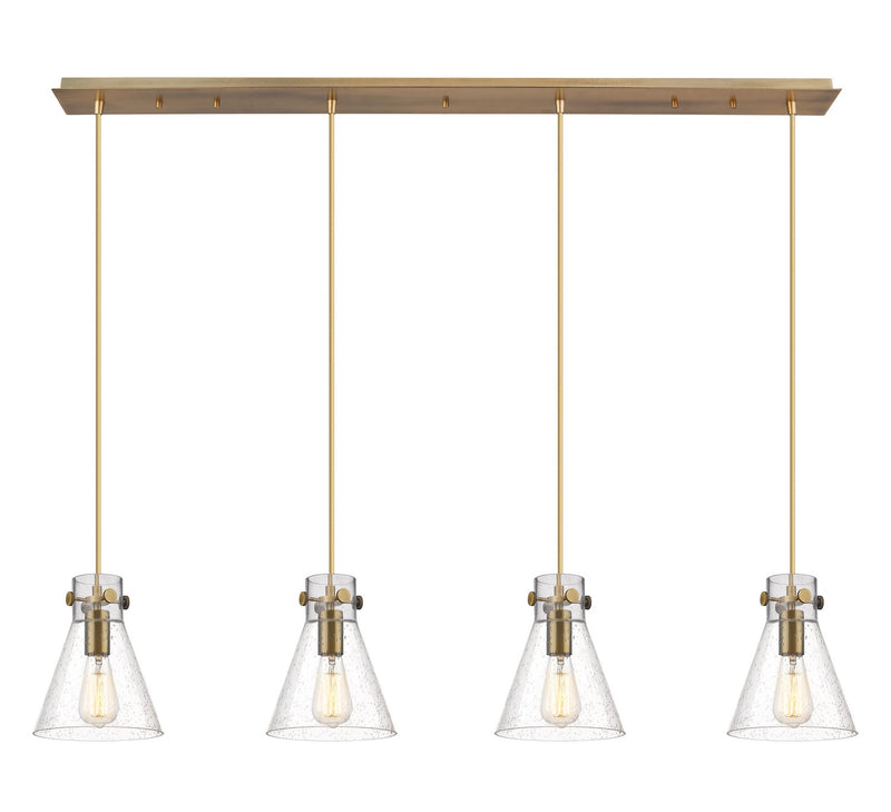 Innovations 124-410-1PS-BB-G411-8SDY Five Light Linear Pendant, Brushed Brass