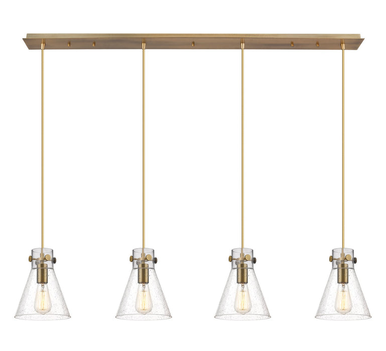 Innovations 124-410-1PS-BB-G411-8SDY Five Light Linear Pendant, Brushed Brass