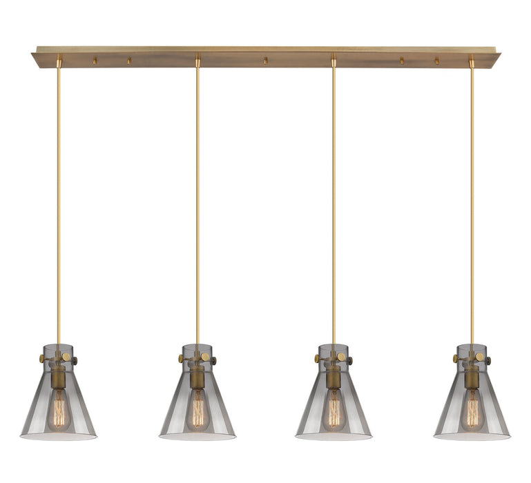 Innovations 124-410-1PS-BB-G411-8SM Eight Light Linear Pendant, Brushed Brass