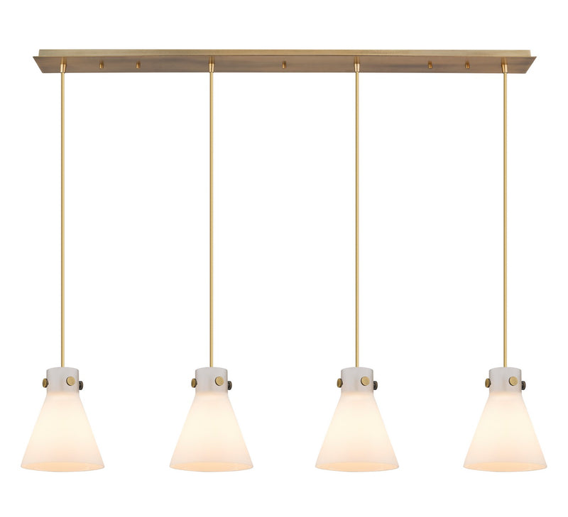 Innovations 124-410-1PS-BB-G411-8WH One Light Linear Pendant, Brushed Brass