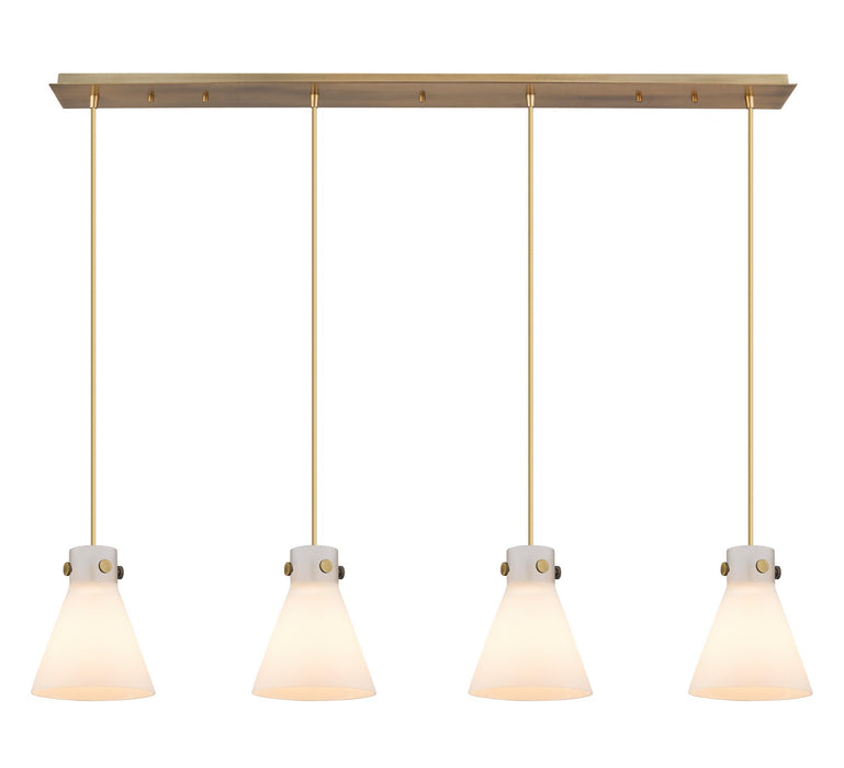 Innovations 124-410-1PS-BB-G411-8WH One Light Linear Pendant, Brushed Brass
