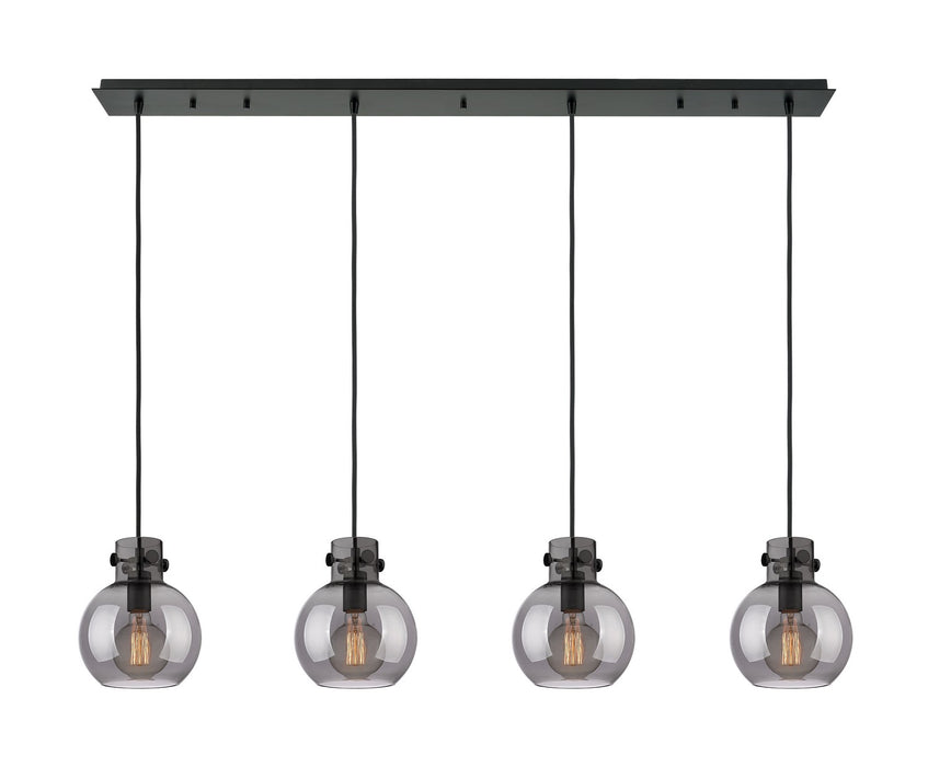 Innovations 124-410-1PS-BK-G410-8SM Three Light Linear Pendant, Matte Black