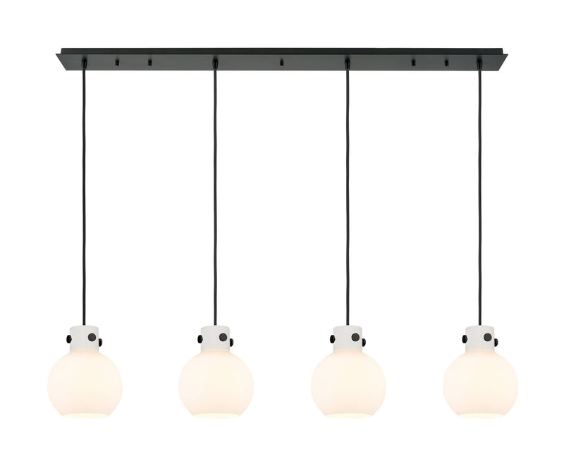 Innovations 124-410-1PS-BK-G410-8WH Six Light Linear Pendant, Matte Black