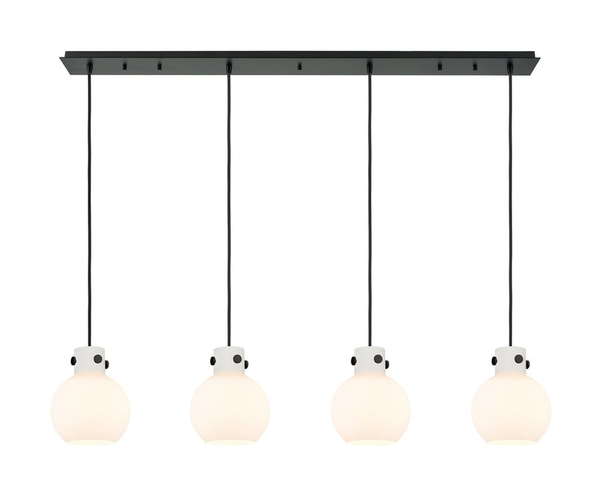 Innovations 124-410-1PS-BK-G410-8WH Six Light Linear Pendant, Matte Black