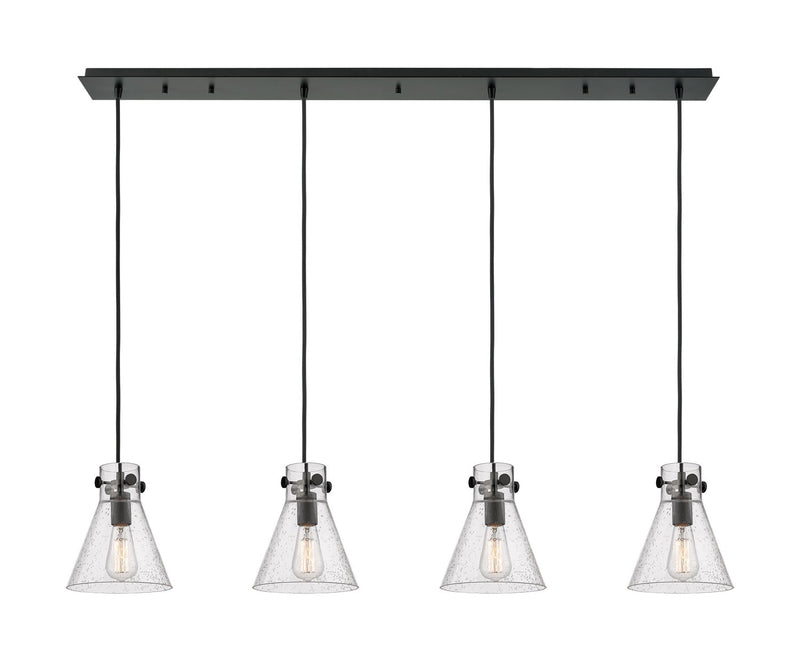 Innovations 124-410-1PS-BK-G411-8SDY Two Light Linear Pendant, Matte Black