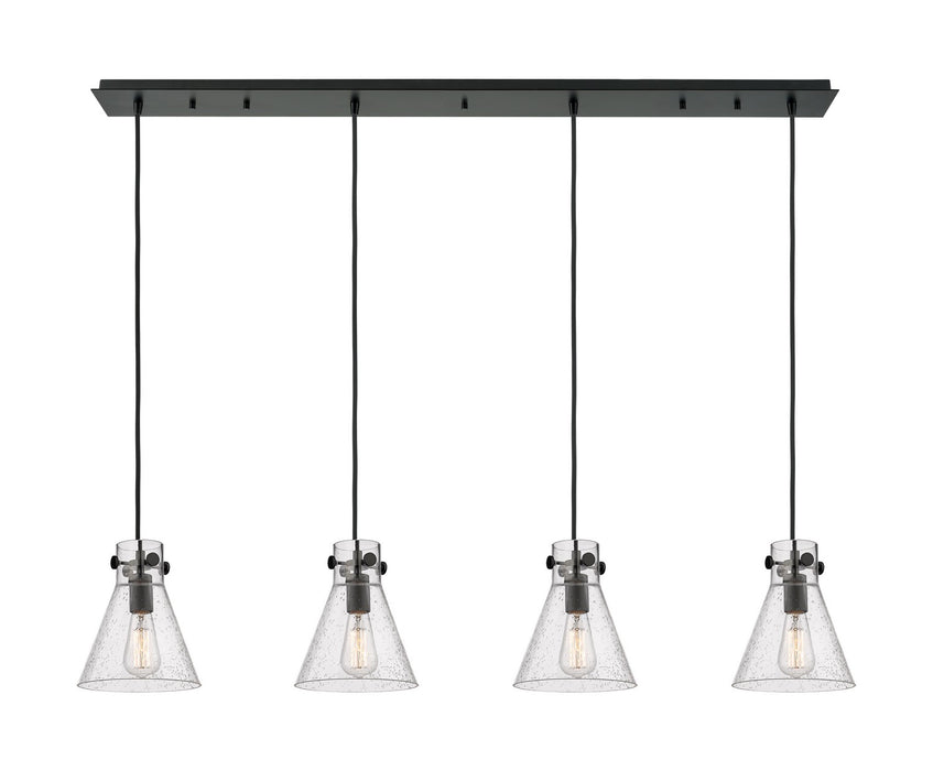Innovations 124-410-1PS-BK-G411-8SDY Two Light Linear Pendant, Matte Black