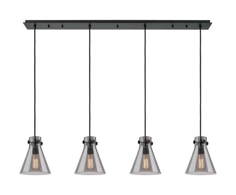 Innovations 124-410-1PS-BK-G411-8SM Five Light Linear Pendant, Matte Black