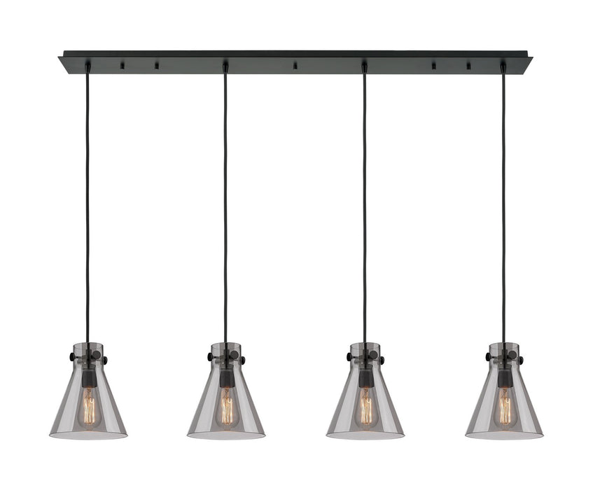 Innovations 124-410-1PS-BK-G411-8SM Five Light Linear Pendant, Matte Black