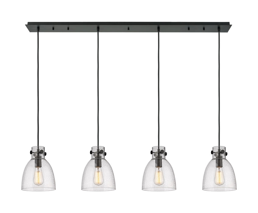 Innovations 124-410-1PS-BK-G412-8SDY Four Light Linear Pendant, Matte Black