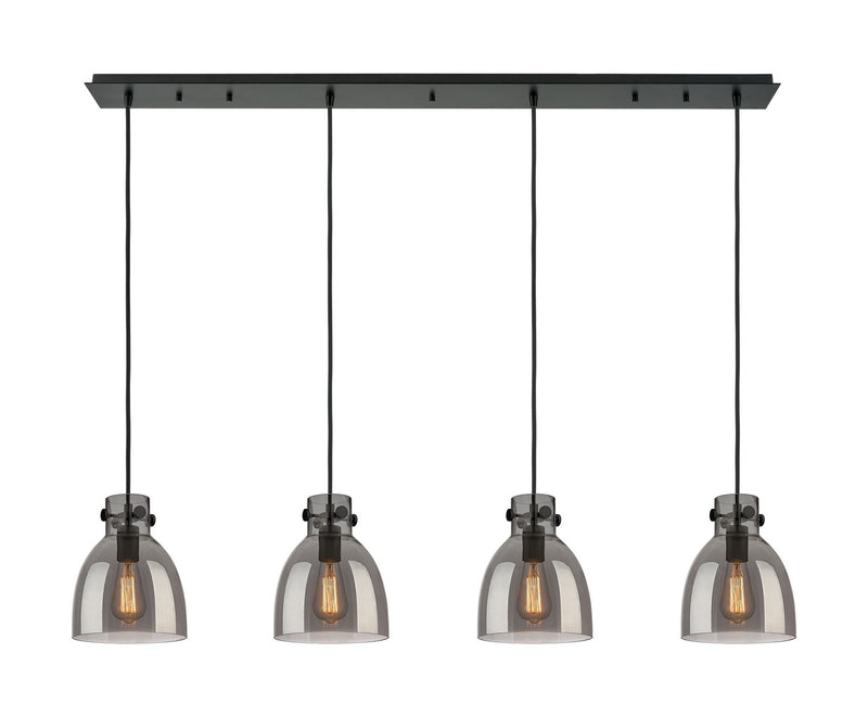 Innovations 124-410-1PS-BK-G412-8SM Seven Light Linear Pendant, Matte Black