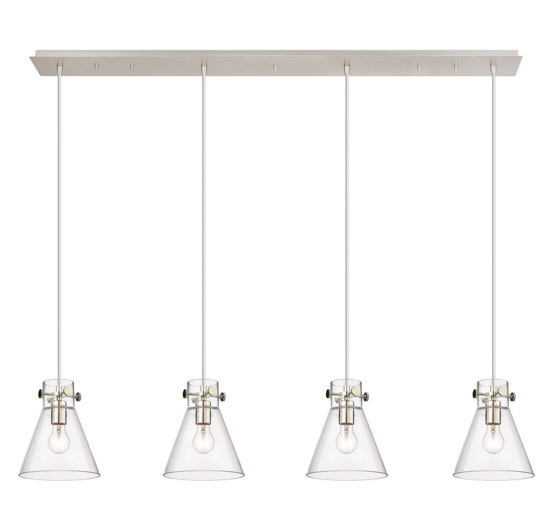 Innovations 124-410-1PS-PN-G411-8CL Six Light Linear Pendant, Polished Nickel