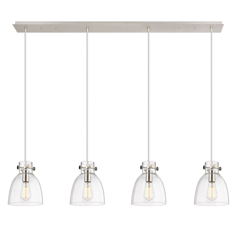 Innovations 124-410-1PS-PN-G412-8CL Eight Light Linear Pendant, Polished Nickel