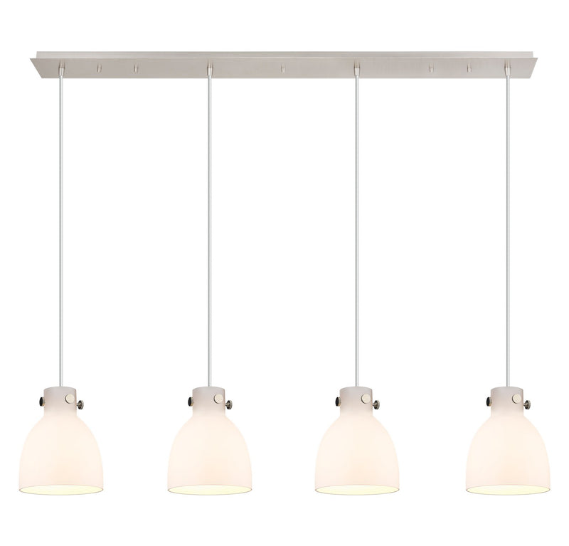 Innovations 124-410-1PS-PN-G412-8WH Eight Light Linear Pendant, Polished Nickel