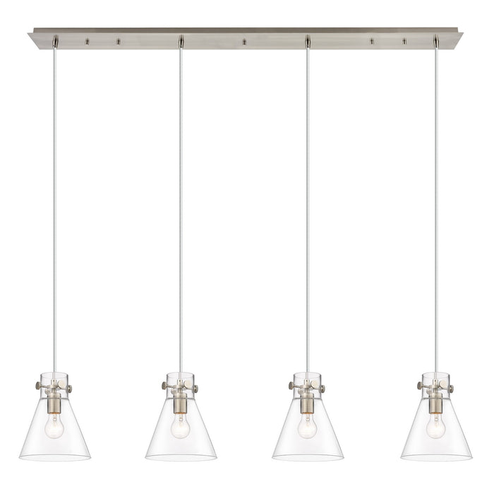 Innovations 124-410-1PS-SN-G411-8CL Three Light Linear Pendant, Brushed Satin Nickel