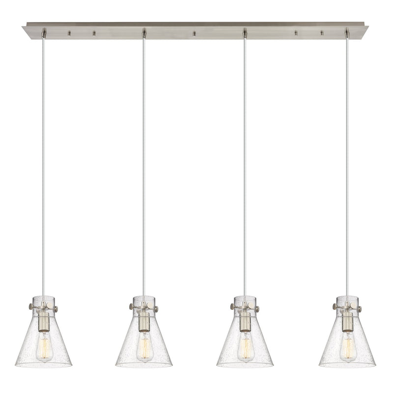 Innovations 124-410-1PS-SN-G411-8SDY Six Light Linear Pendant, Brushed Satin Nickel