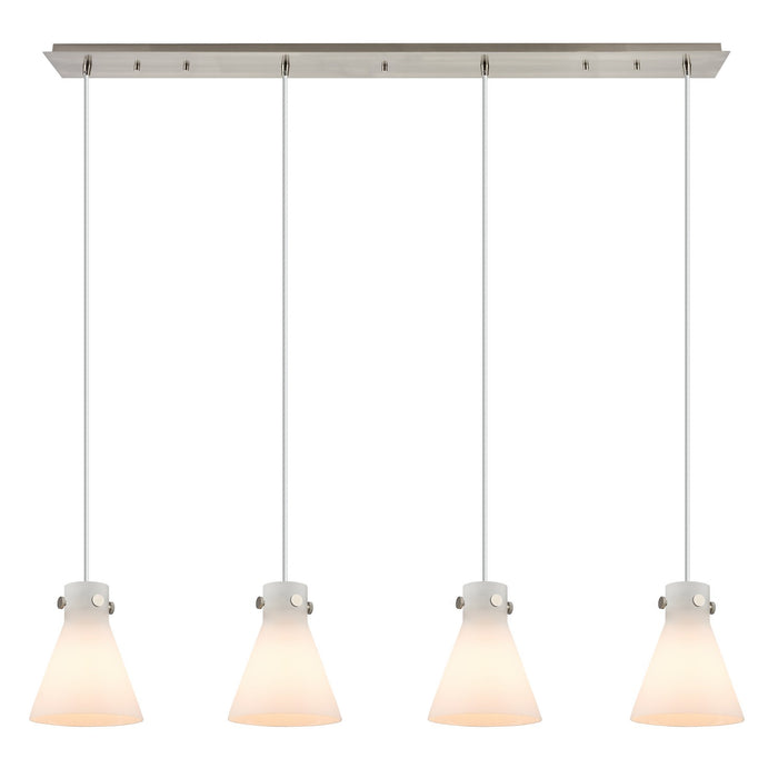 Innovations 124-410-1PS-SN-G411-8WH Two Light Linear Pendant, Brushed Satin Nickel