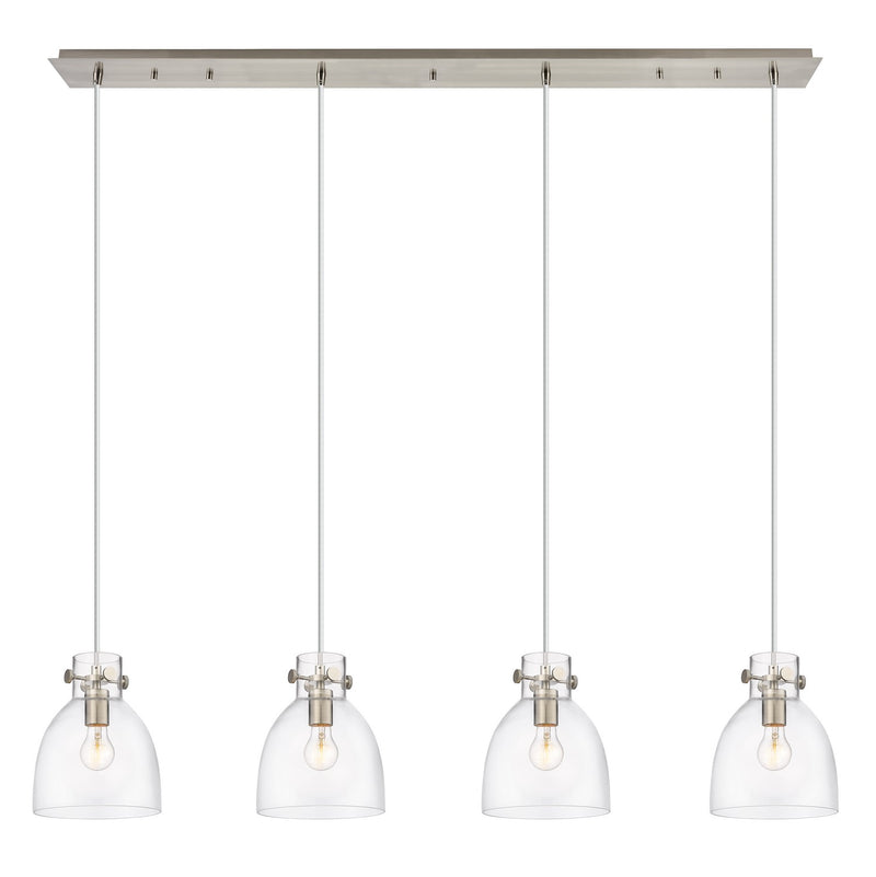 Innovations 124-410-1PS-SN-G412-8CL Six Light Linear Pendant, Brushed Satin Nickel