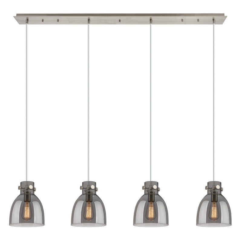 Innovations 124-410-1PS-SN-G412-8SM Two Light Linear Pendant, Brushed Satin Nickel