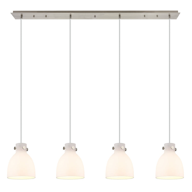 Innovations 124-410-1PS-SN-G412-8WH Five Light Linear Pendant, Brushed Satin Nickel