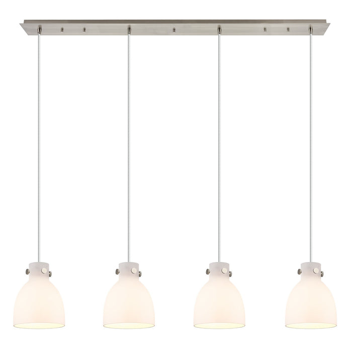 Innovations 124-410-1PS-SN-G412-8WH Five Light Linear Pendant, Brushed Satin Nickel