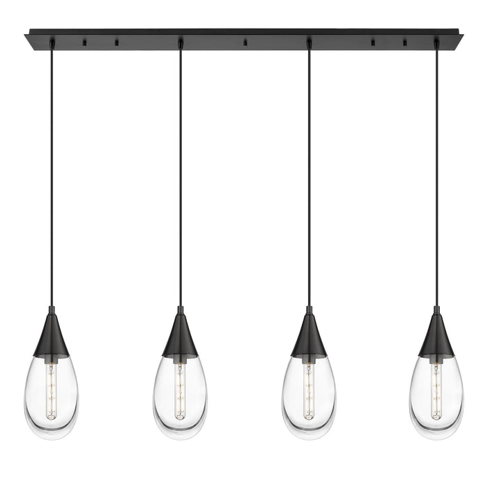 Innovations 124-450-1P-BK-G450-6CL LED Linear Pendant, Matte Black