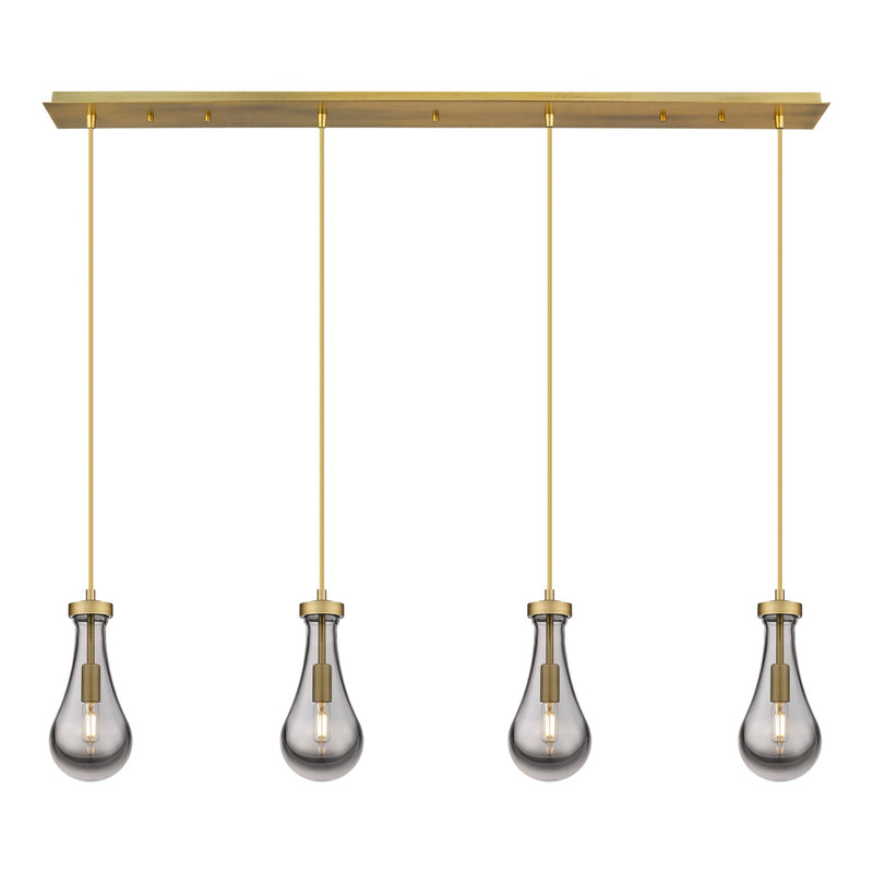 Innovations 124-451-1P-BB-G451-5SM LED Linear Pendant, Brushed Brass