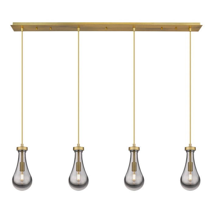 Innovations 124-451-1P-BB-G451-5SM LED Linear Pendant, Brushed Brass