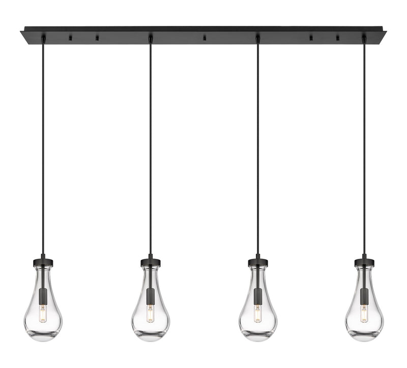 Innovations 124-451-1P-BK-G451-5CL LED Linear Pendant, Matte Black