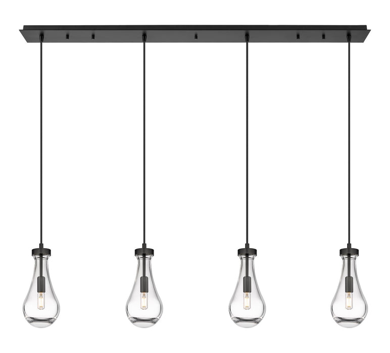 Innovations 124-451-1P-BK-G451-5CL LED Linear Pendant, Matte Black