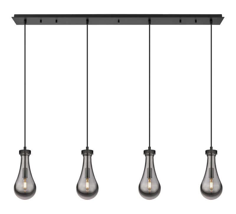 Innovations 124-451-1P-BK-G451-5SM LED Linear Pendant, Matte Black
