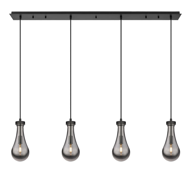 Innovations 124-451-1P-BK-G451-5SM LED Linear Pendant, Matte Black