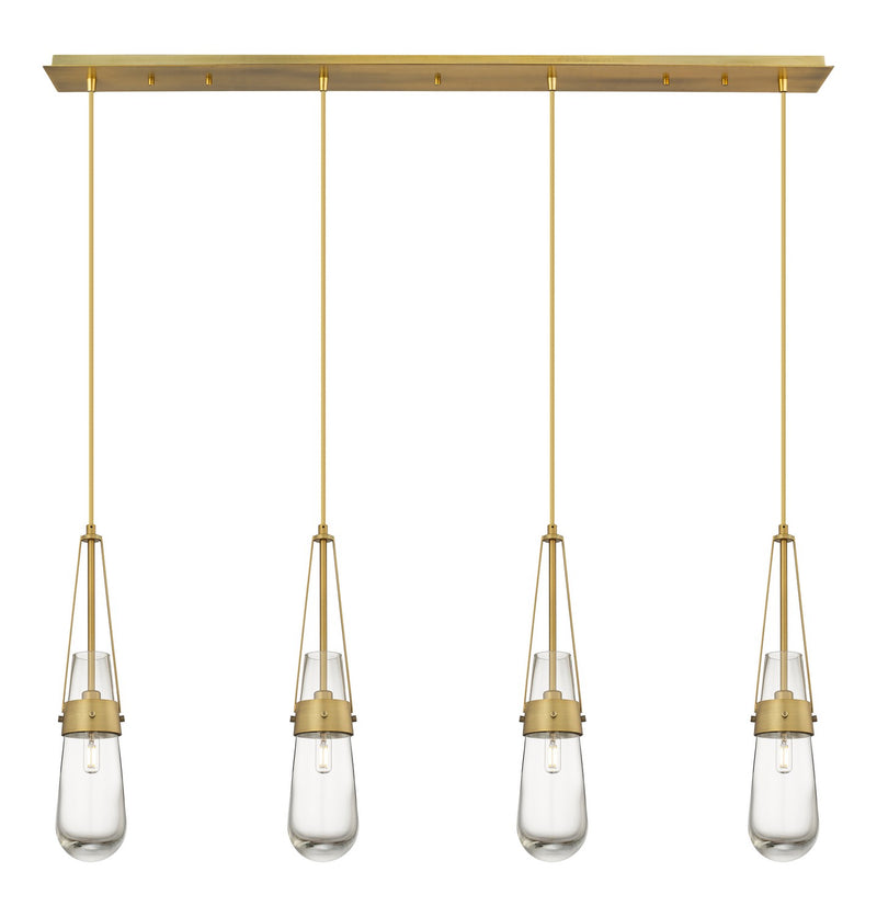 Innovations 124-452-1P-BB-G452-4CL LED Linear Pendant, Brushed Brass