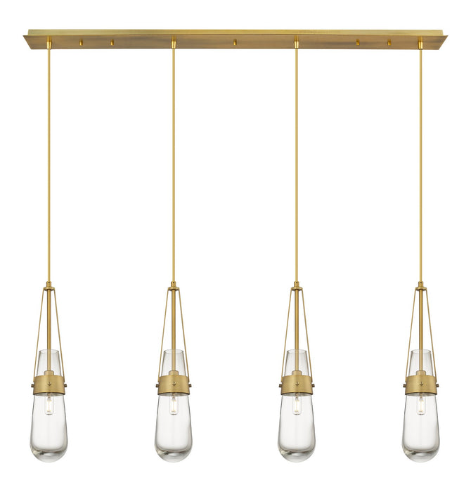 Innovations 124-452-1P-BB-G452-4CL LED Linear Pendant, Brushed Brass