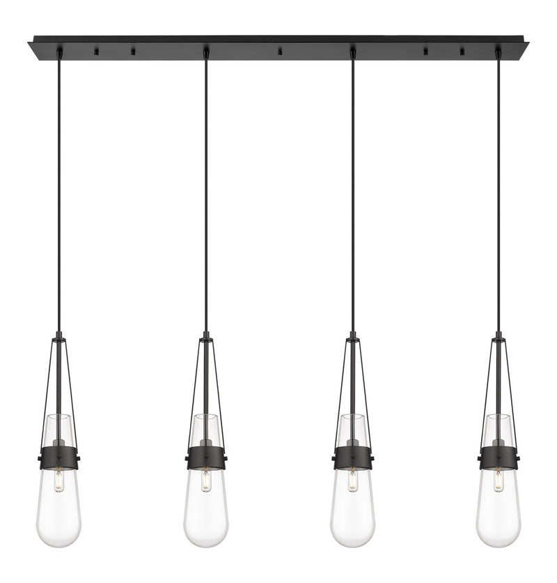 Innovations 124-452-1P-BK-G452-4CL LED Linear Pendant, Matte Black