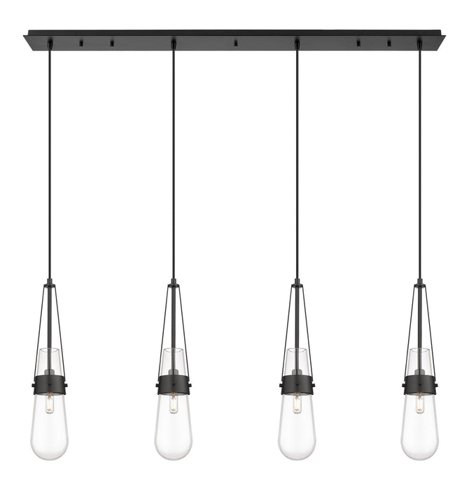 Innovations 124-452-1P-BK-G452-4CL LED Linear Pendant, Matte Black