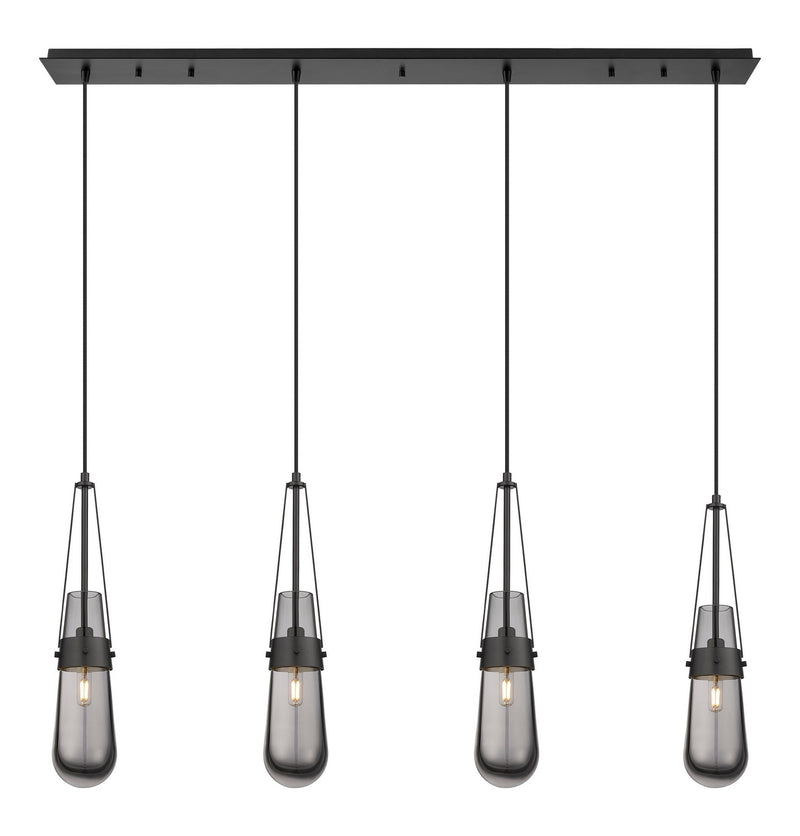 Innovations 124-452-1P-BK-G452-4SM LED Linear Pendant, Matte Black