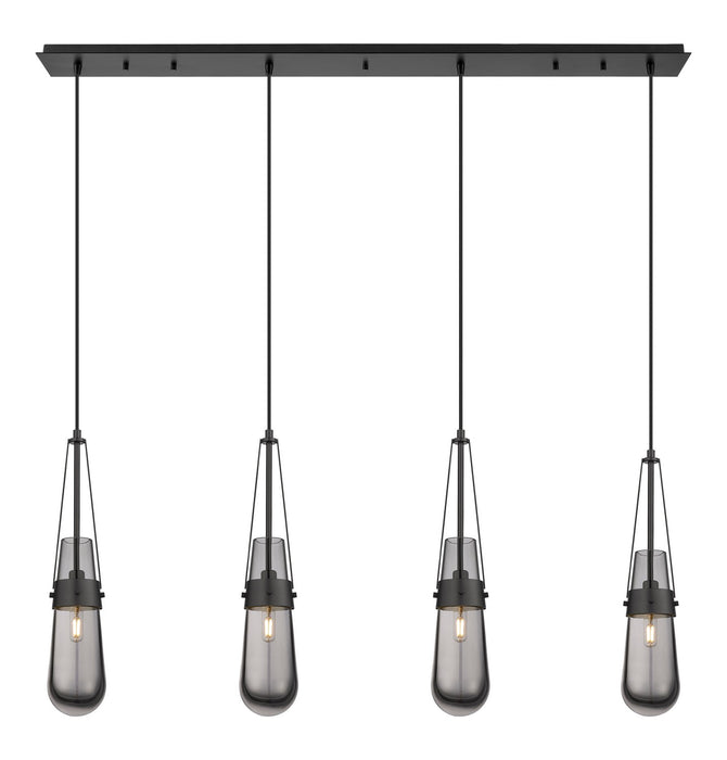 Innovations 124-452-1P-BK-G452-4SM LED Linear Pendant, Matte Black