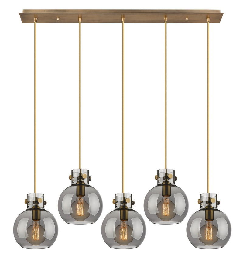 Innovations 125-410-1PS-BB-G410-8SM Two Light Linear Pendant, Brushed Brass