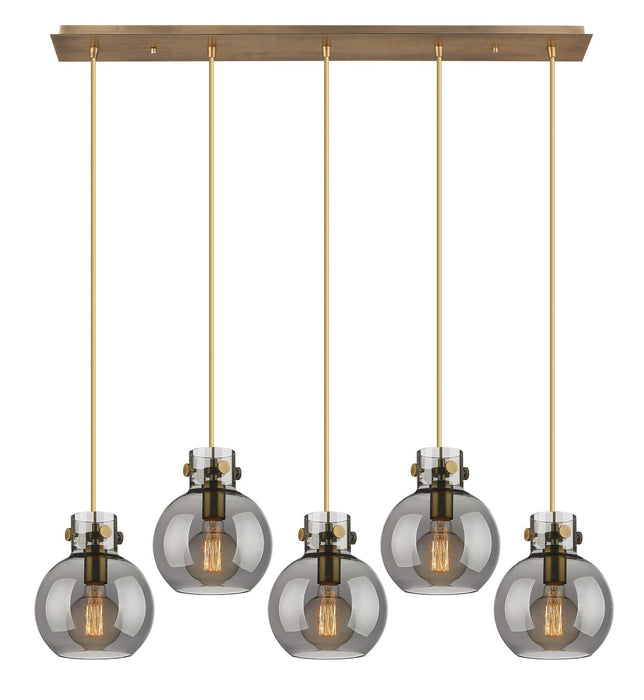 Innovations 125-410-1PS-BB-G410-8SM Two Light Linear Pendant, Brushed Brass
